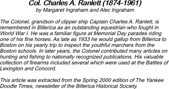 Col. Charles A. Ranlett (1874-1961) 